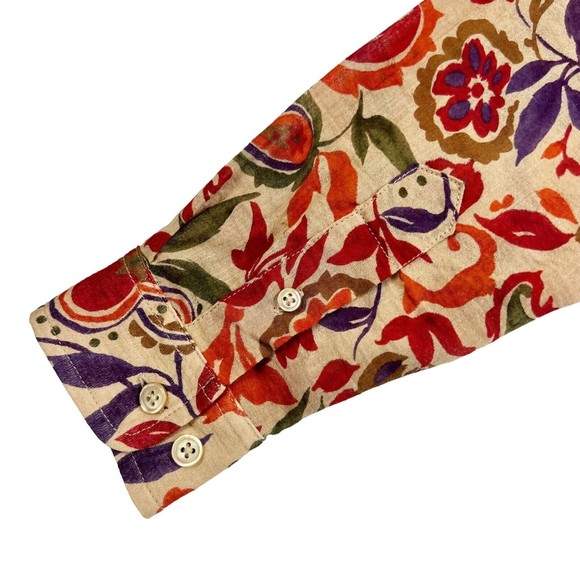 Lauren Ralph Lauren Floral Multicolored Lightweight Cotton Warm Tones Fits PS - Picture 3 of 11